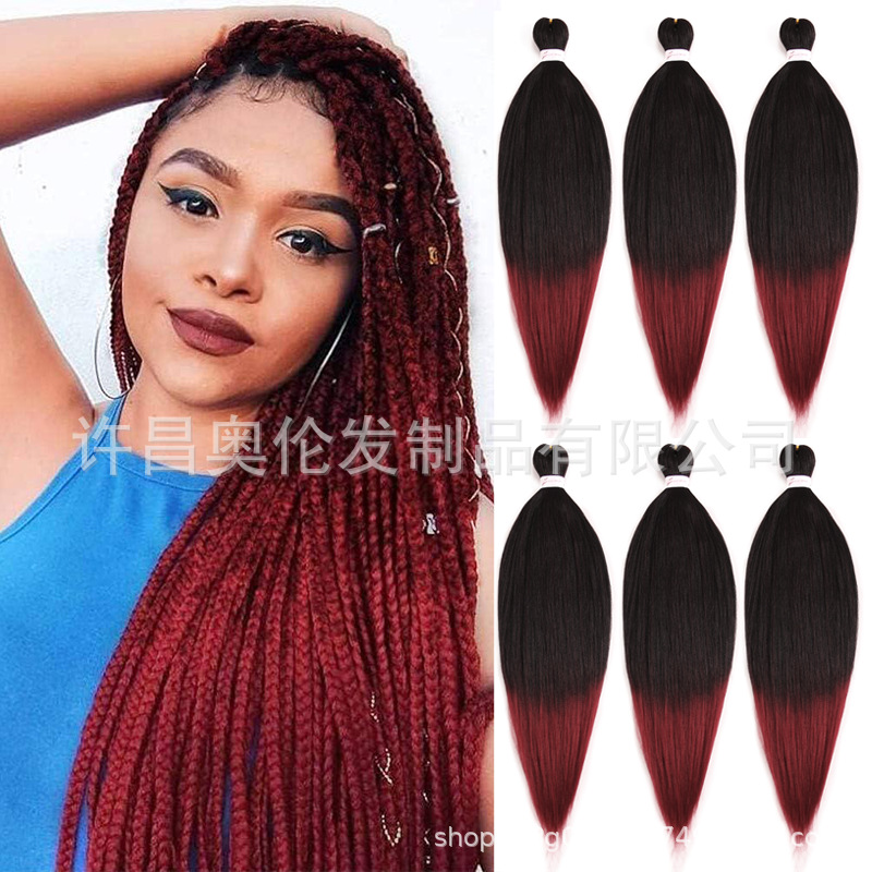 EZ peluca floja suave de fibra química africana 26 pulgadas 90 gramos de PVC bicolor ignífugo seda de baja temperatura gran trenza