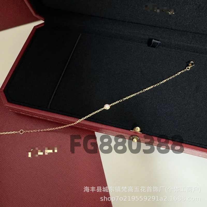 Kajia Ufo Bracelet Single Diamond V Gold High Version Round Bubble Bracelet Mini Light Luxury Easiest for Match Cnc Craft Wholesale