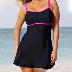 2022全新大碼裙式泳衣肥婆款雙肩吊帶遮泳裝保守肚比基尼性感連衣