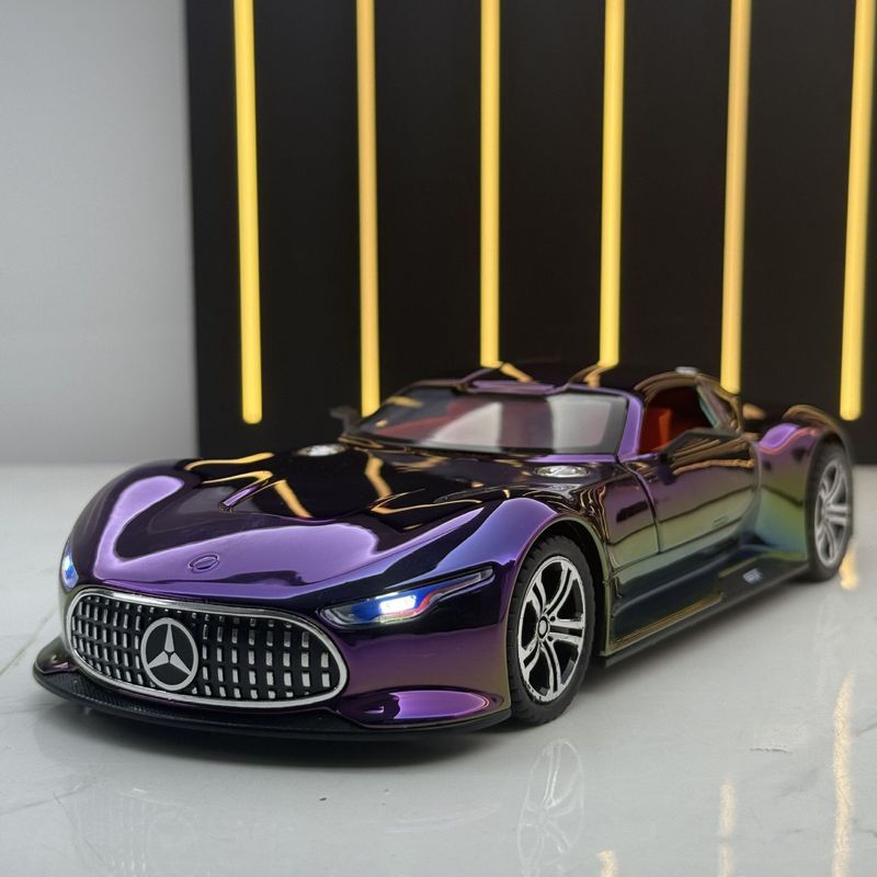 新しい Haodi 合金車モデル 1:24 ビッグベン visionGT 電気メッキバージョンスポーツカー音と光プルバックおもちゃモデル装飾品|undefined