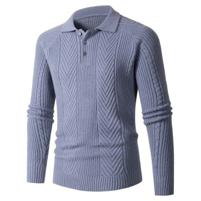 Camisa de fondo SLIM-Fit para hombres suéter de solapa jacquard estilo coreano Otoño e Invierno suéter abrigo engrosado moda masculina