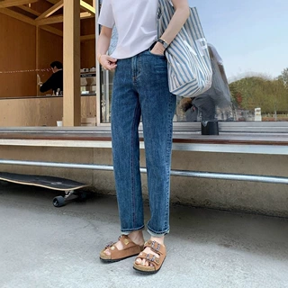 莉贝琳sisy筷子腿牛仔裤2025春夏新款高腰显瘦显腿长小脚直筒裤女