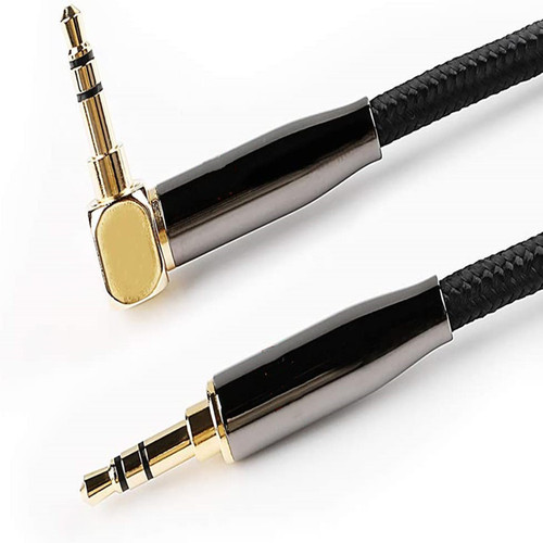 Audio cable 3.5mm N6 high-conductivity copper shell black braided mobile phone car car audio universal AUX dual head