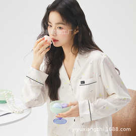 25年春新款冰丝睡衣女小黑标熊仔家居服女外穿夏季外贸跨境