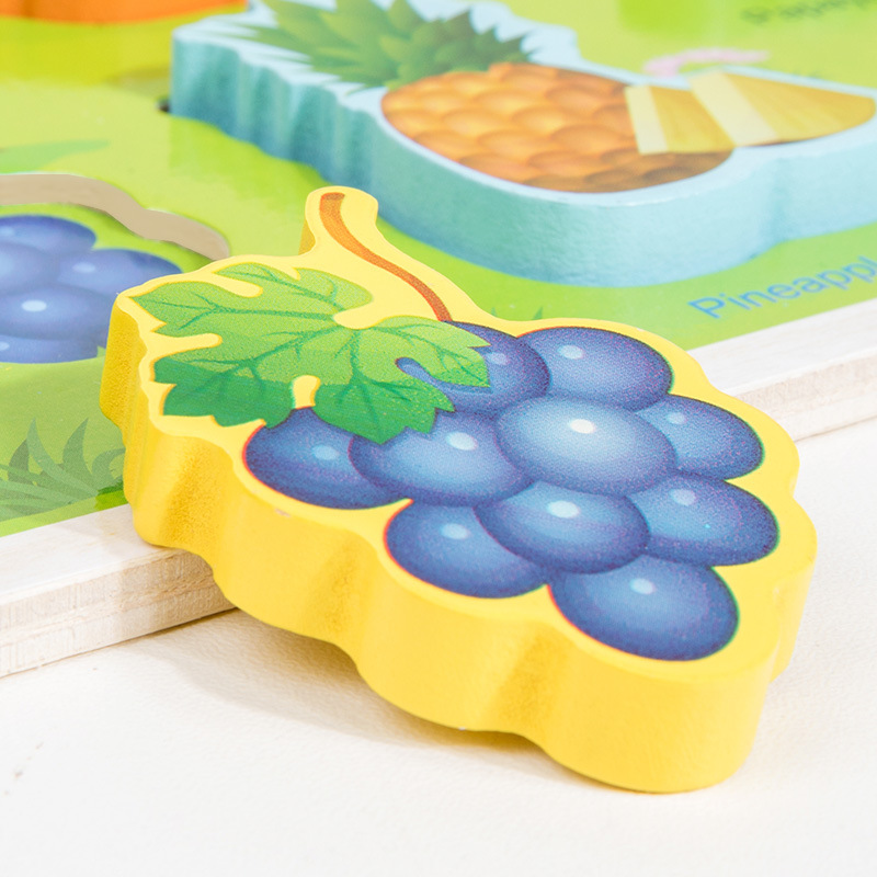 Niños animales digitales iluminación verduras y frutas cognitivo rompecabezas estereoscópicos bebé mano agarrando juguetes de bloques