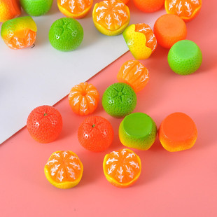 Cartoon Artificial Fruit Orange Resin Small Accessories Handmade DIY Material Package Mobile Phone Case Refrigerator Magnet Food Toys Wholesale
