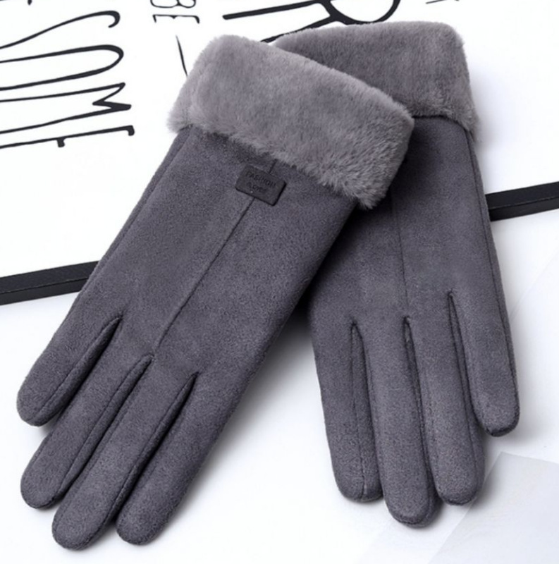 Winter warm gloves women's Suede thickened riding outdoor driving bicycle electric motorcycle gloves wholesale