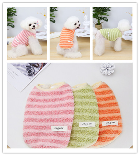 Pet clothes for small dogs, striped vests for Teddy and Bichon dogs, pet winter and autumn clothing, wholesale cat and dog accessories
