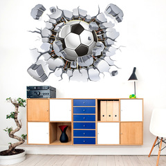 廠家直銷新款3D立體破牆足球牆貼畫客廳臥室足球俱樂部貼紙畫Y-88