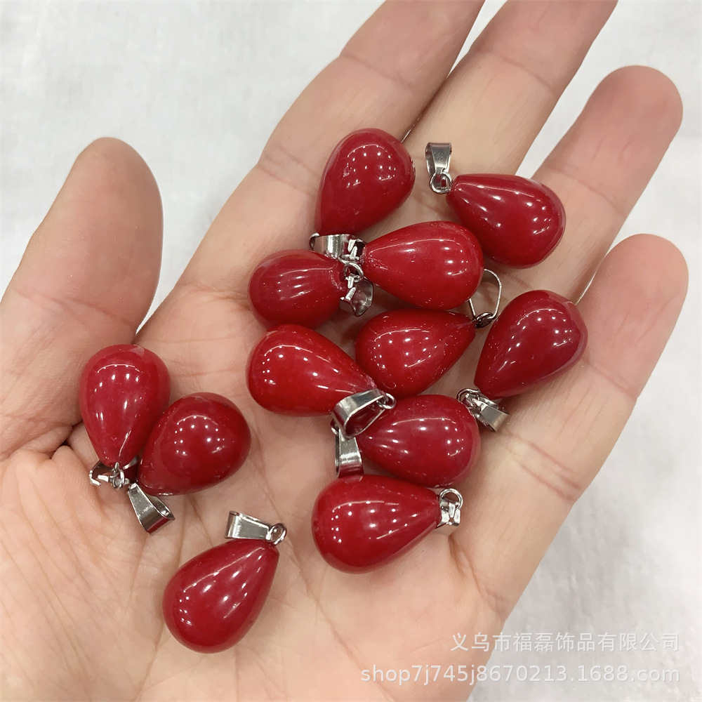 13*18mm ronda gota de agua colgante amatista natural Ojo de Tigre colgante de Piedra DIY pendientes collar de accesorios de la joyería al por mayor