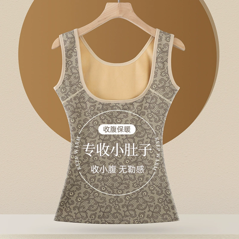 Осенью и зимой бархат утолщает модный леопардовый сундук теплый жилет