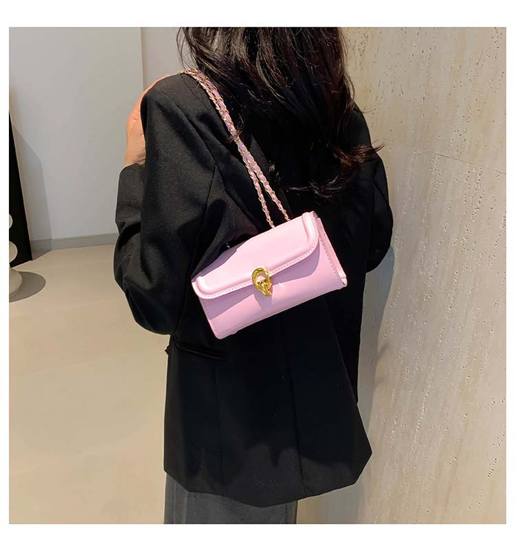 Cataramă cu lanț, ocazional, crossbody cu umăr, personalitate, culoare solidă, simplu 2024, frumos, pătrat mic, pentru femei_voghion.com