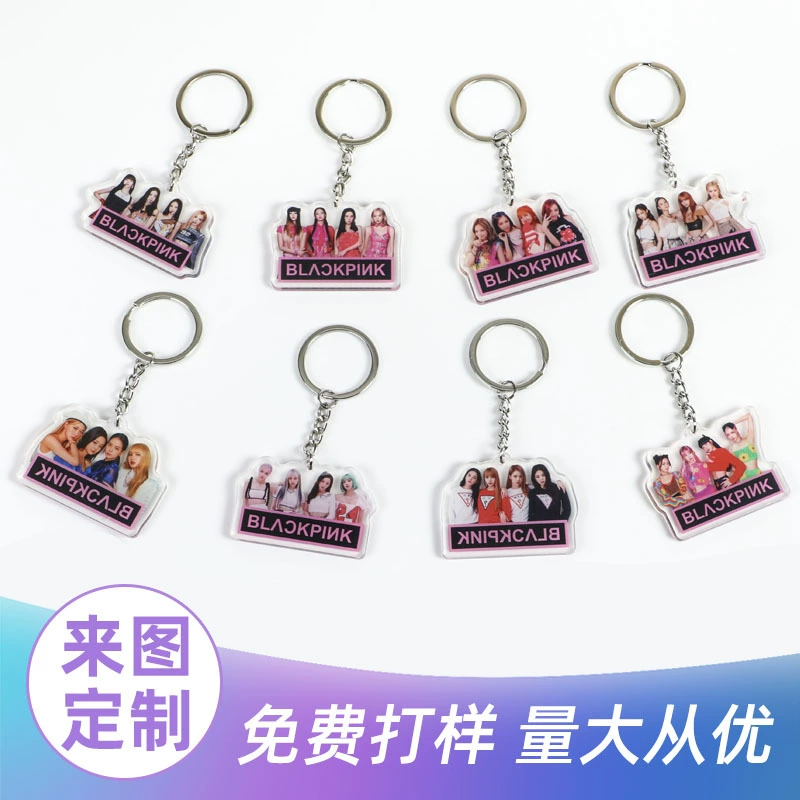 Акриловый брелок Blackpink с подвесками в виде палочек, Джису, Дженни, Лиза, Розе, розовый и черно-красный цвета.
