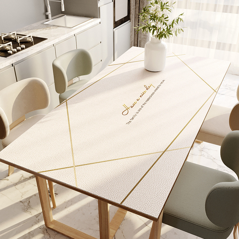 골드 옥 라인 가죽 테이블 매트