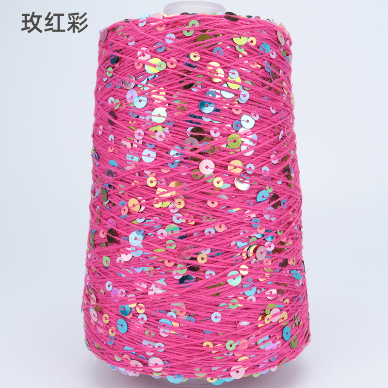 Silk Yue / mano DIY hilo de algodón multicolor brillante 3mm + 6mm sequilla 250 gramos de hilo de aguja de ganchillo