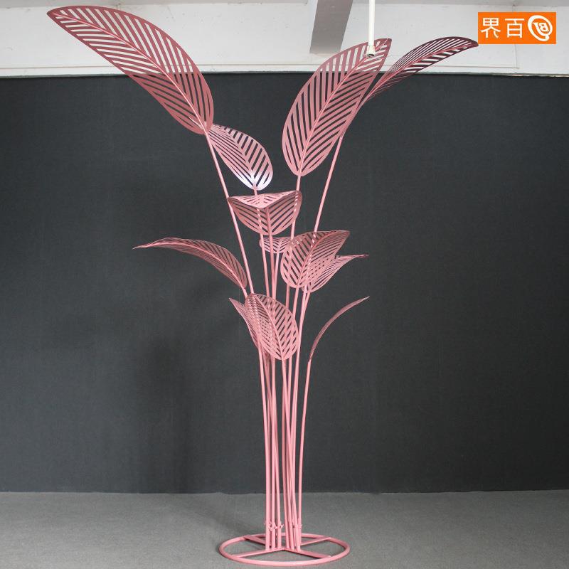 铁艺芭蕉叶 商场美陈堆头 T台树叶带杆舞台装饰落地摆件橱窗道具