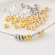 厂家直销diy手工串珠包18k真金保色隔片珠车轮片切面散珠手链配件