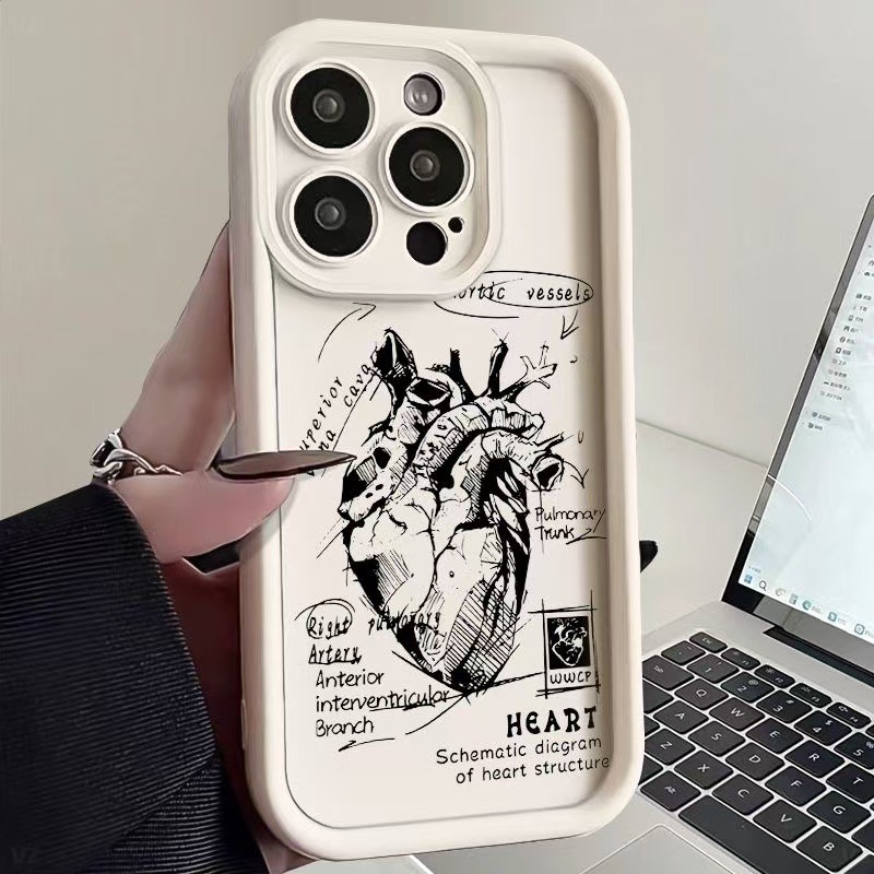 Funda para teléfono móvil iphone16promax para corazón Apple 15 anti-caída 14 estilo europeo y americano 13 personalidad 12 nuevo 11