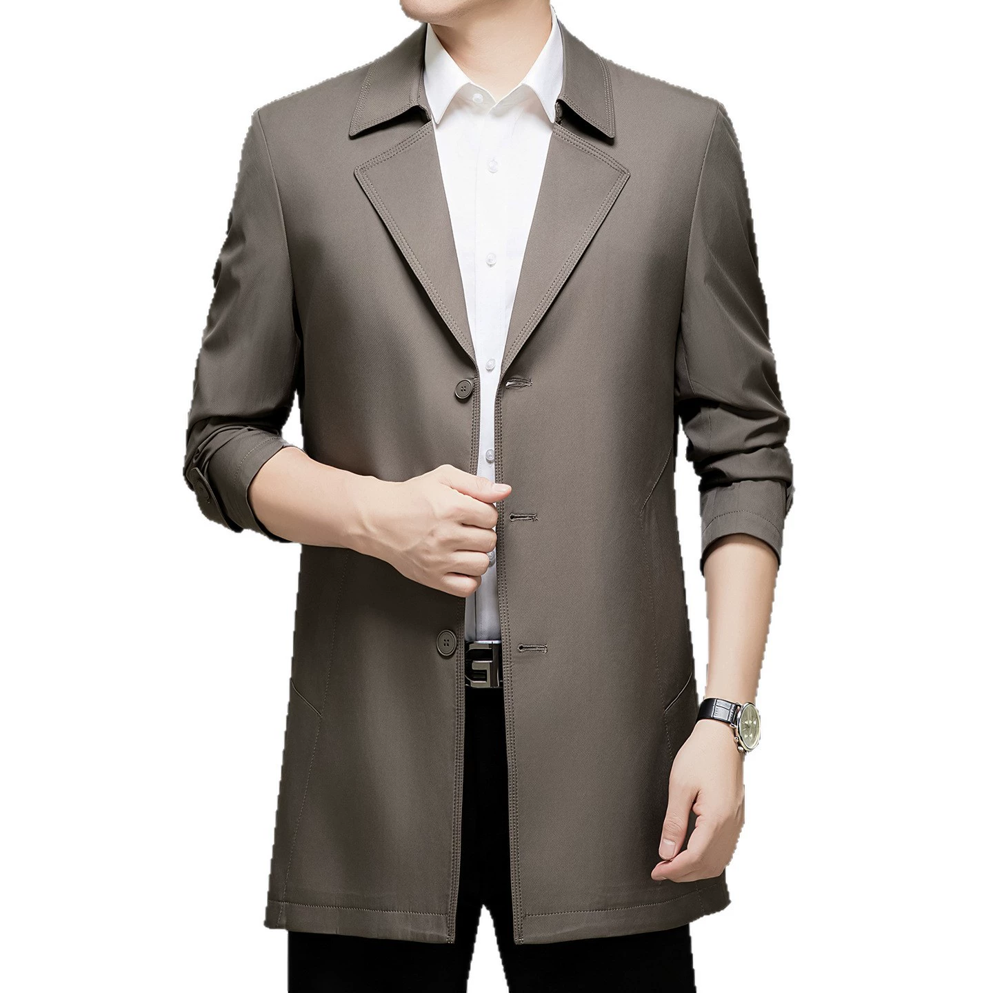 Осеннее trench coat, модная мужская куртка