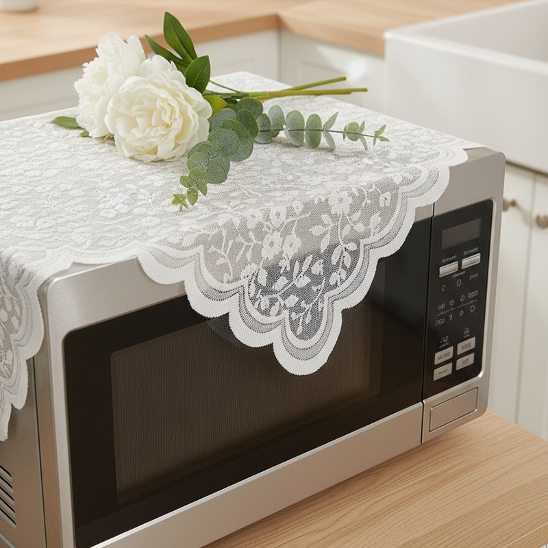 Lace Microwave Oven Printer Dust Cover Bedside Table Household Cover Universal Simple Cover Cloth Coffee Table Cloth Decoration