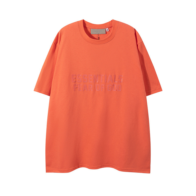 FOG ESSENTIALS pecho tridimensional flocado letras impresas de la calle europea y americana suelta cuello redondo manga corta Camiseta moda