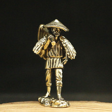 创意稻草人农夫耕耘摆件家居客厅摆件农夫锄地铜雕工艺品装饰摆件