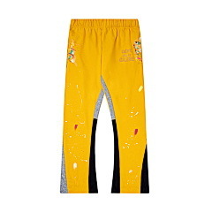Orden exterior galería Departamento pintado a mano Splash-tinta costura cordón retro High Street casual sweatpants ligeramente estirar pantalones largos para hombres
