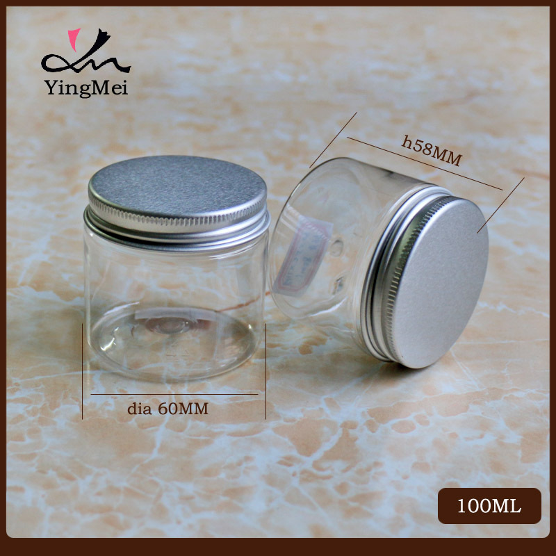 现货56牙100ml塑料罐小容量润肤罐 透明糖果罐分装罐巧克力包装罐