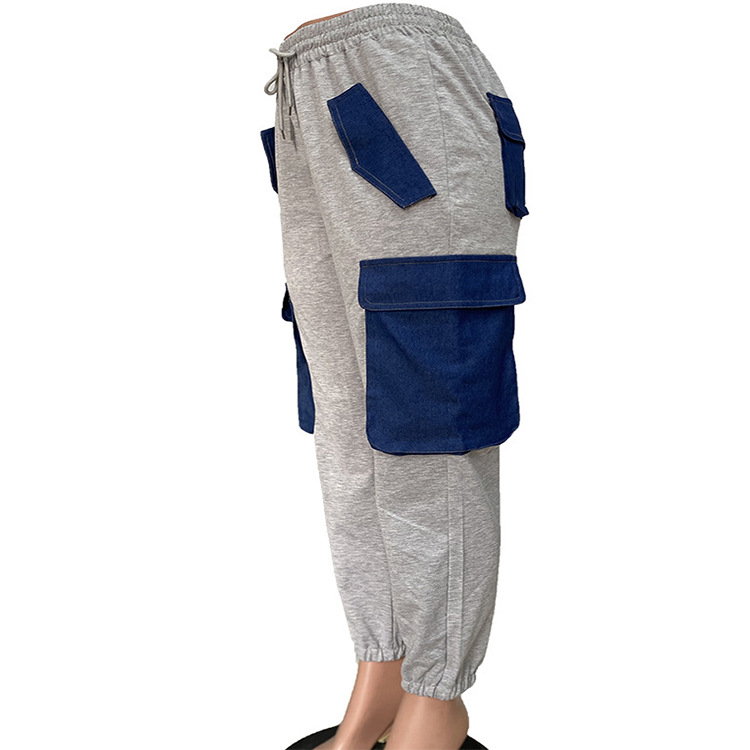 Ropa de mujer Mono vaquero de cintura alta con bolsillos grandes y estilo urbano para mujer_voghion.com