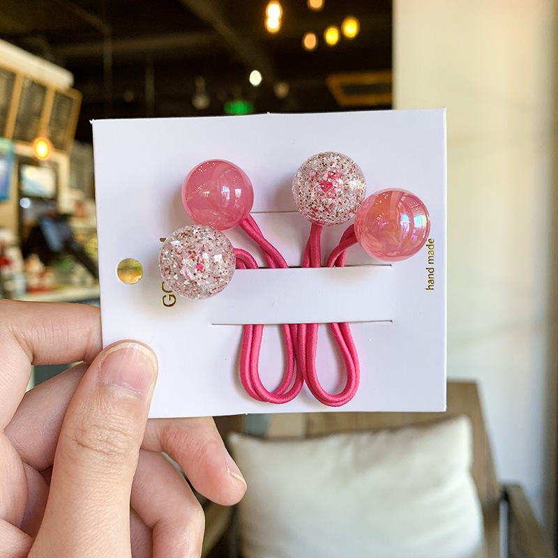 19g Weight Hair Tie Hair Accessories Type 2 Pieces Per Card Quantity Holiday, Daily Occasion Acrylic Material Geometric Pattern Kid'S Gender Casual, Cute Style Casual Cute Kid'S Geometric Arylic Hair Tie 9