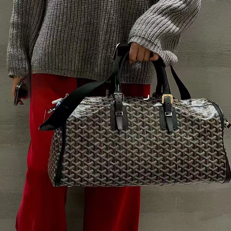Goya Goyard Dog Tooth Boarding Bag Travel Bag Large Capacity Unisex Crossbody Bag Fitness Satchel Business Trip Bag