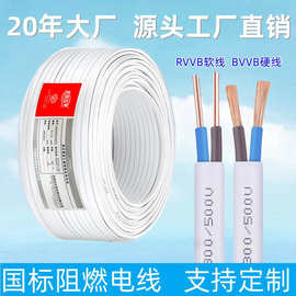 源头厂家国标rvvb.bvvb白色护套线两芯2.5.4平方家装纯铜电线电缆
