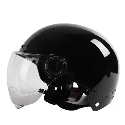 Non-Motorcycle Summer Helmet Wholesale | Motorcycle Safety Supplies - bright-black-transparent-short-lens