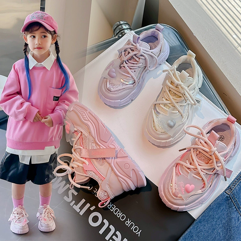 Кроссовки для девочек 2023 Весна и осень Новые детские туфли Torre Белая детская обувь с мягкой подошвой Повседневная обувь для девочек