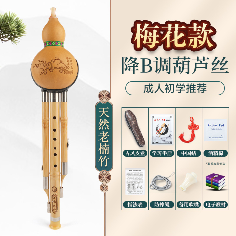 现货紫竹葫芦丝小学生专用c调降b调楠竹初学者儿童成人演奏型乐器|undefined
