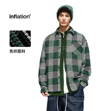 INF男装|彩格重磅衬衫外套2024秋冬潮牌宽松休闲长袖衬衣