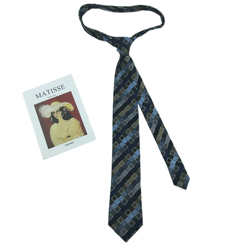 Silk tie, shirt, 7cm, Korean style