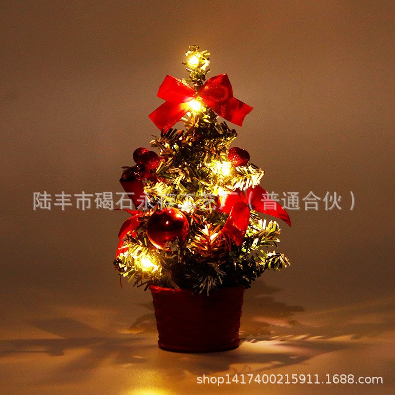 Árbol de Navidad Decorativo de 40 cm, Luz Decorativa, Mini Árbol de Pino, Decoración Navideña, Regalo de Año Nuevo, Árbol de Escritorio