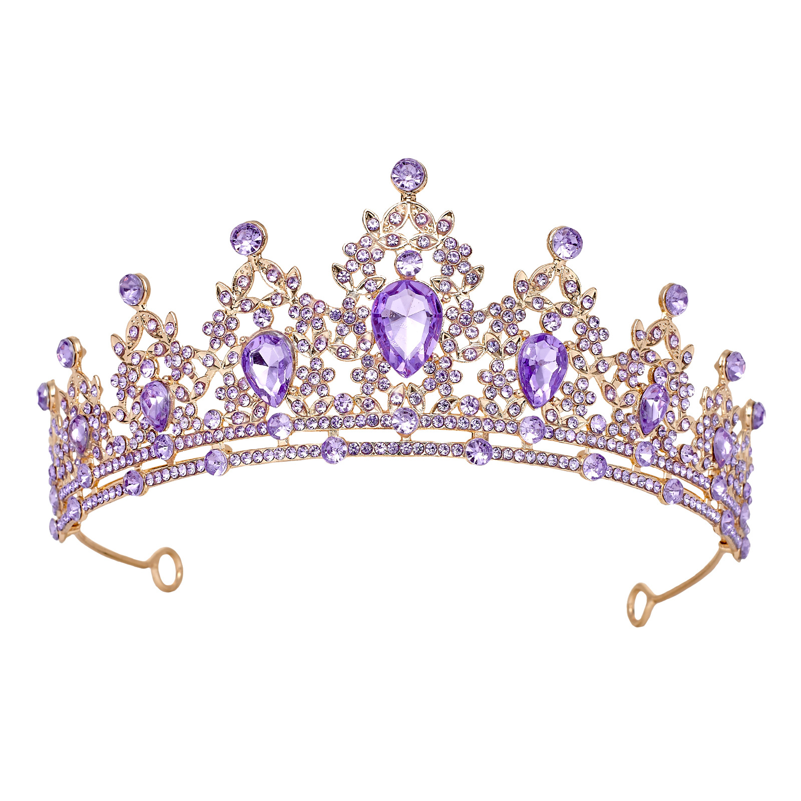 Corona nupcial europea y americana, diadema de pedrería colorida, corona barroca de aleación, accesorios para vestido de novia