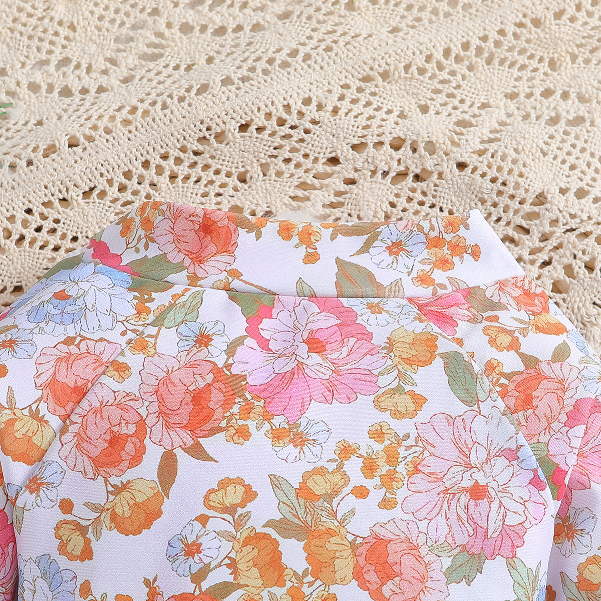 SAMGAMIBABY children's swimwear new girls long sleeved printed one piece swimsuit_voghion.com