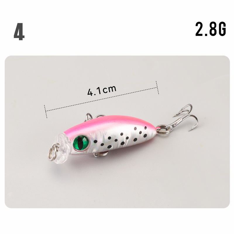 Japón 2.6g micro-materiales minos arroyo luya cebo falso hundimiento lento de pesca de capuchón de caballo de boca de caballo de bajo blanco