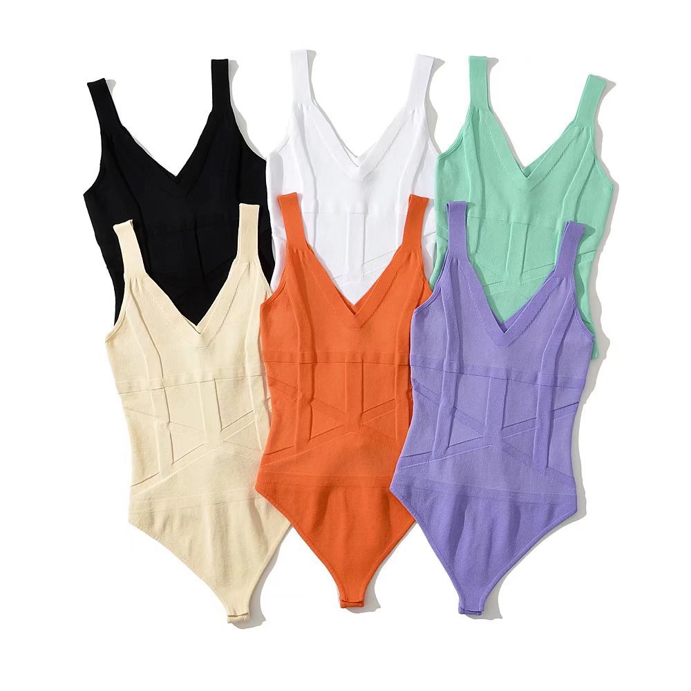 Women's Bodysuits Bodysuits Rib-knit Backless Sexy Solid Color display picture 3