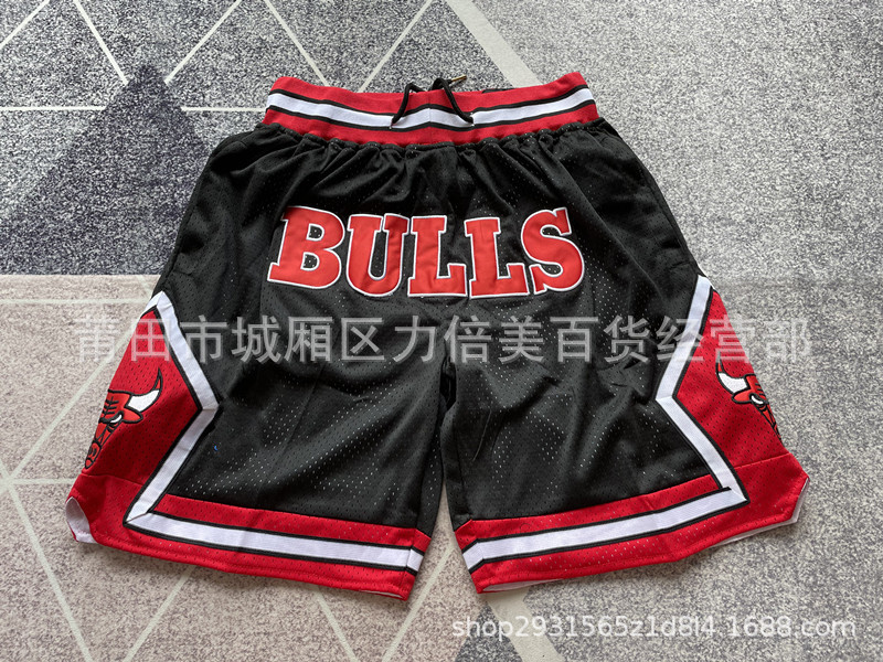 Comercio exterior pantalones de fútbol al por mayor Warriors Lakers 76 caliente Raptor mágico bolsillo bordado pantalones cortos pantalones de baloncesto NFL