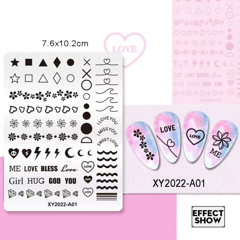 Placa de transferencia de acero inoxidable especial para arte de uñas transfronterizo, placa de impresión con película azul, placa de acero, serie de impresión de silicona