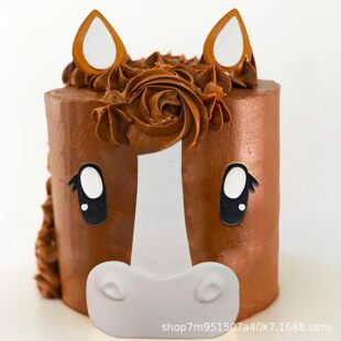 Pony Head Cake Decoration Pony Birthday Party Supplies Cowboy Cake Decoration