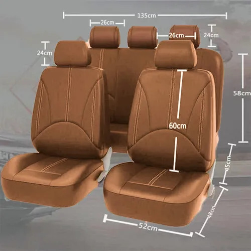 Universal seat cover — Universal PU Leather - brown-2
