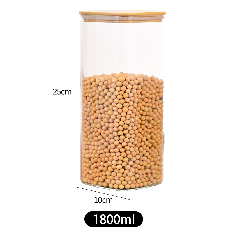 Tanque sellado de vidrio con alto contenido de borosilicato, tanque de almacenamiento de grado alimenticio, tanque sellado de granos de café de cáscara de mandarina de cocina de almacenamiento de cocina