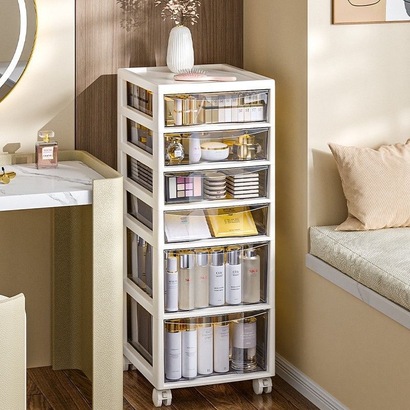 化妆品收纳盒抽屉式桌下收纳柜首饰甲油胶多功能置物架宿舍储物柜