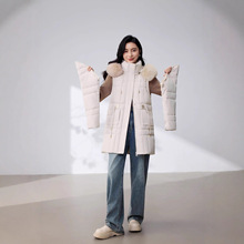 2025冬季新款棉服女中长款洋气韩版宽松超大毛领加厚时尚棉袄