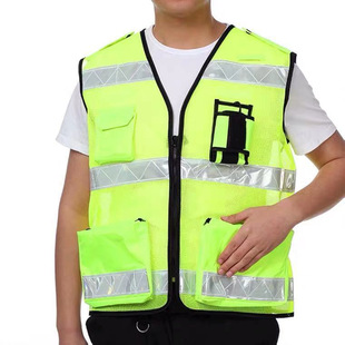 Factory spot fishing net lattice special reflective vest multi-pocket mesh breathable reflective vest